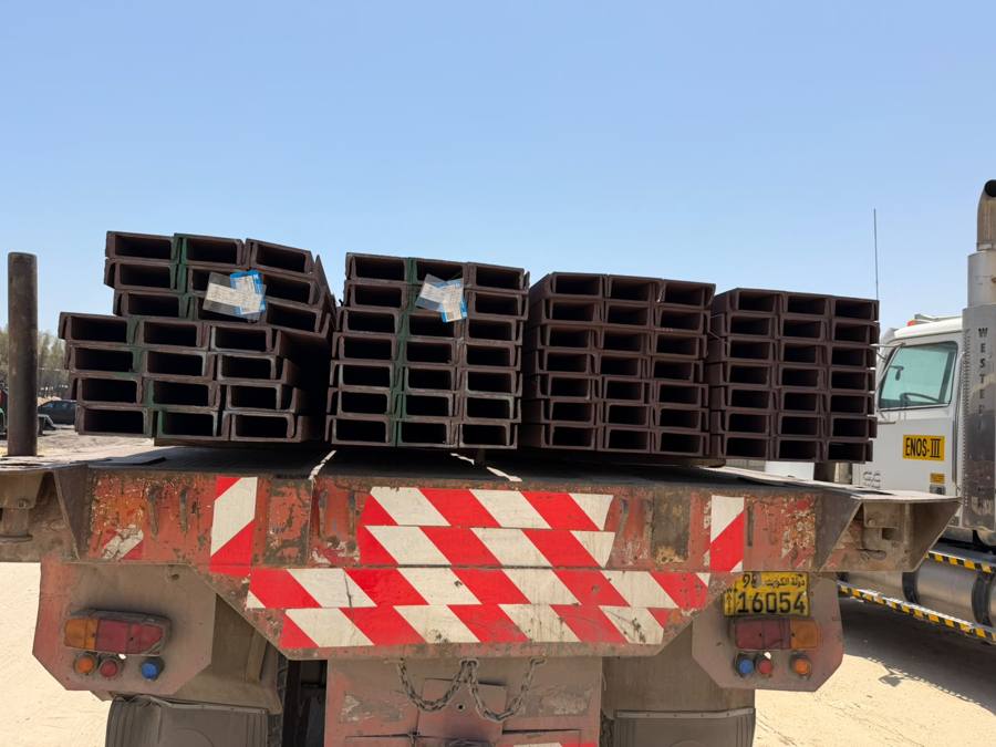 Channels loaded on a trailer