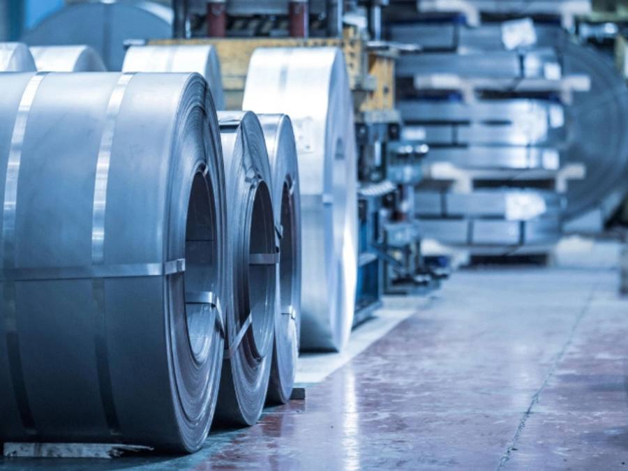 Steel coils in a warehouse